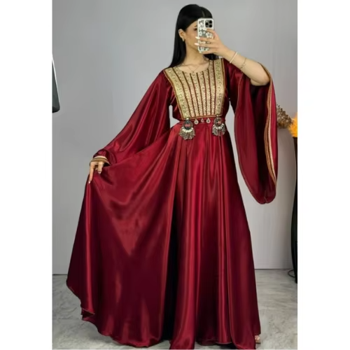 Women's Afghani Dresses Traditional Wears Floor-Length Frock Tassel Coin Mirror Works Stones Embroidery Party Wear Dresses Suits