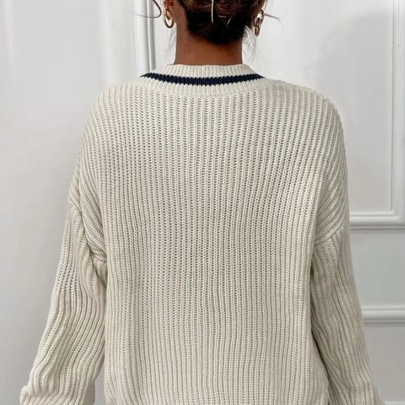 Stylish Women's V-Neck Knitted Sweater for All Seasons