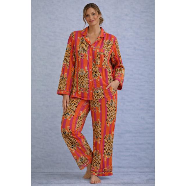 Lavinas Women Summer Cotton Lounge Wear Pajama Set Soft Breathable Quick Dry Floral Pattern Casual Luxury Long Sleeve Intimate