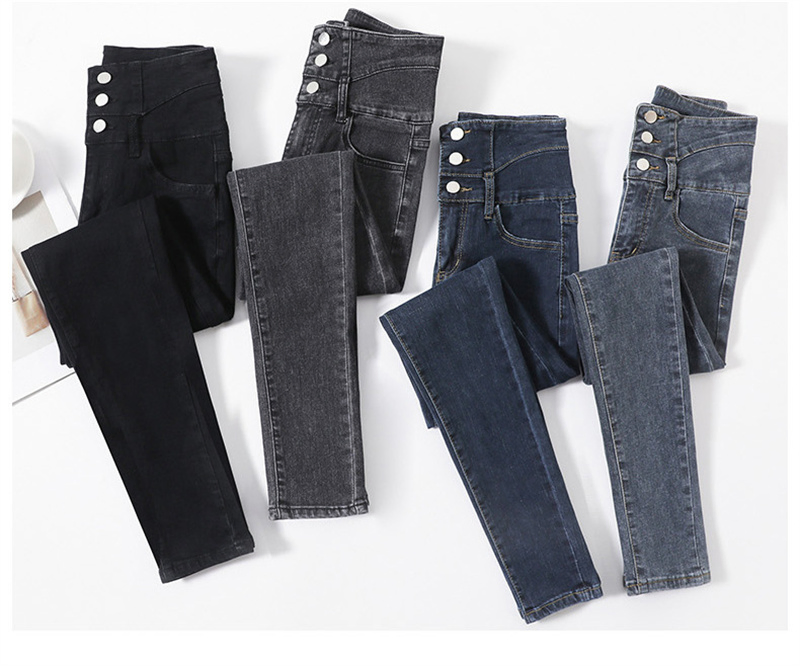 High Waist Fashion Jeans Stretch Denim Trousers