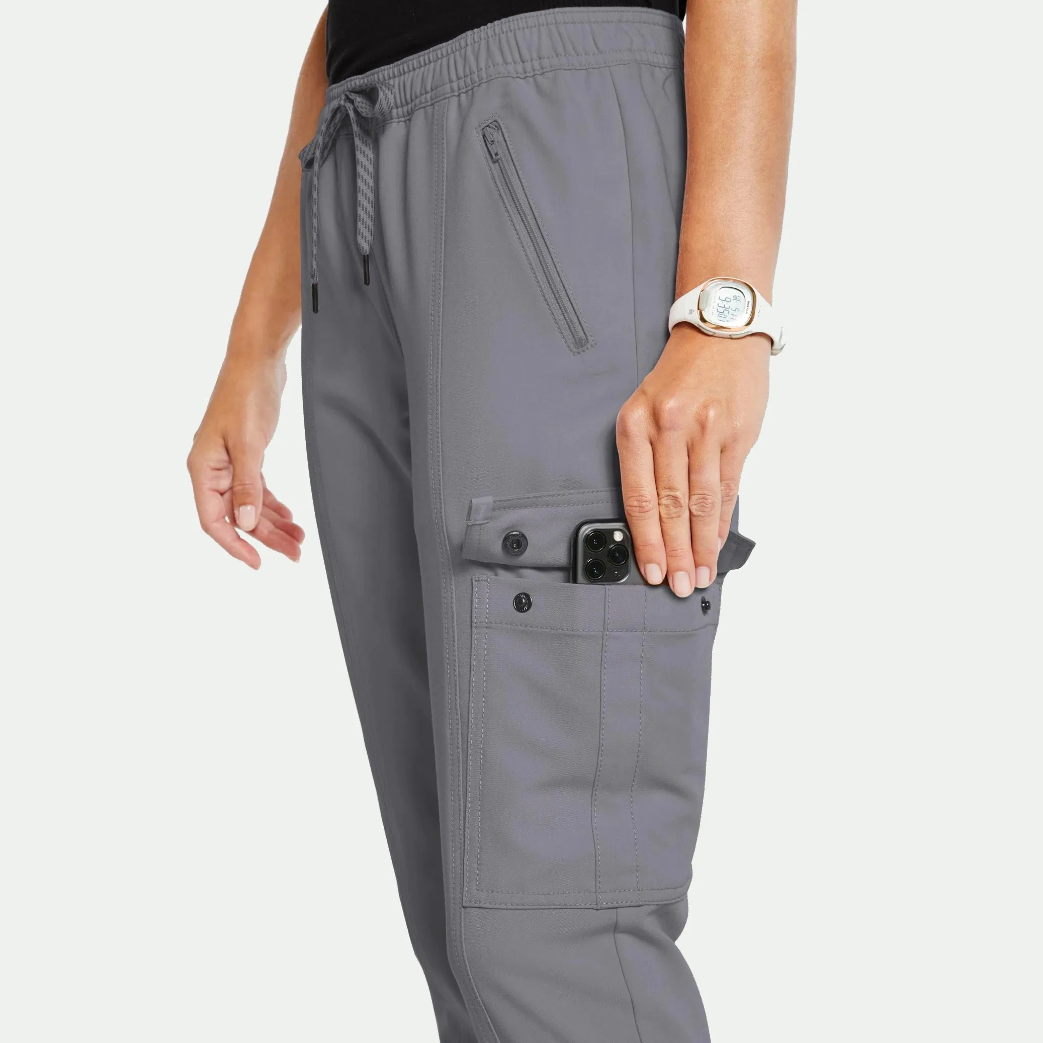 OEM Women's Jogger Scrub Pants Slim Fit Work Pants Regular Drawstring Trousers