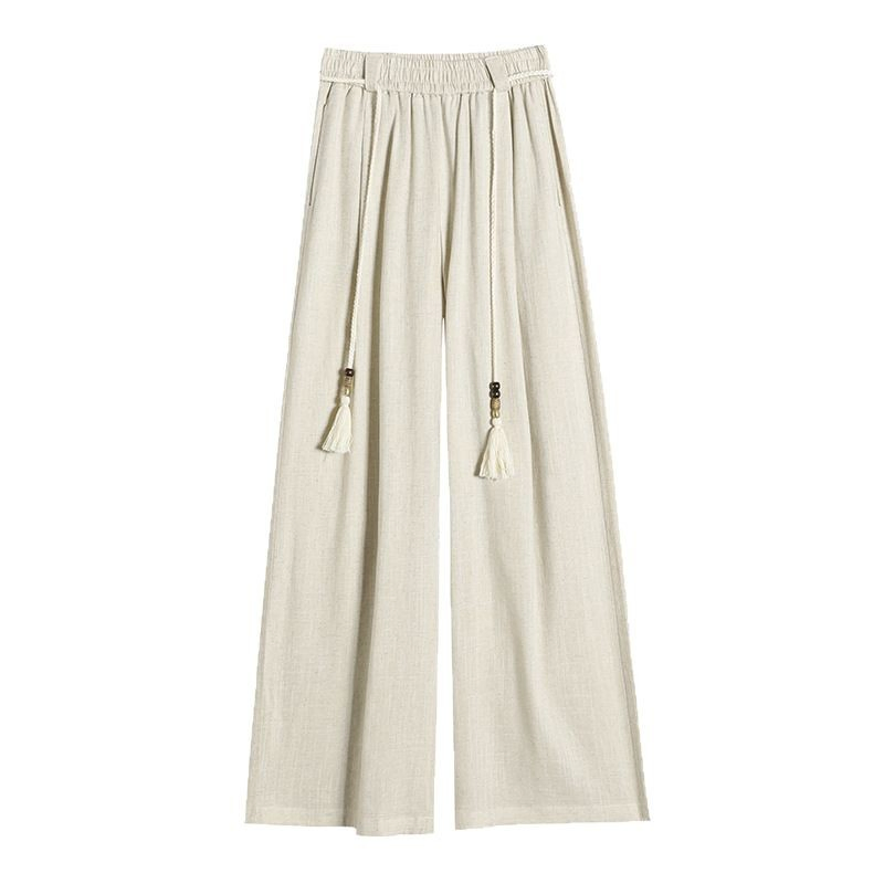 Chic White Linen Wide-Leg Trousers for Relaxed Summer Style