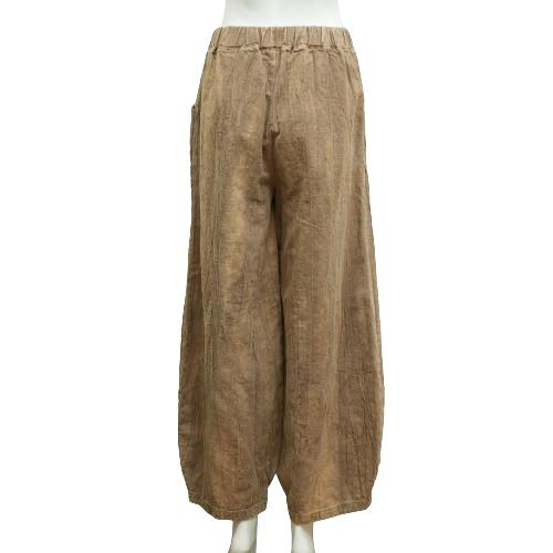 Women's Fashionable Cotton and Linen Trousers with Loose Elastic Waistband