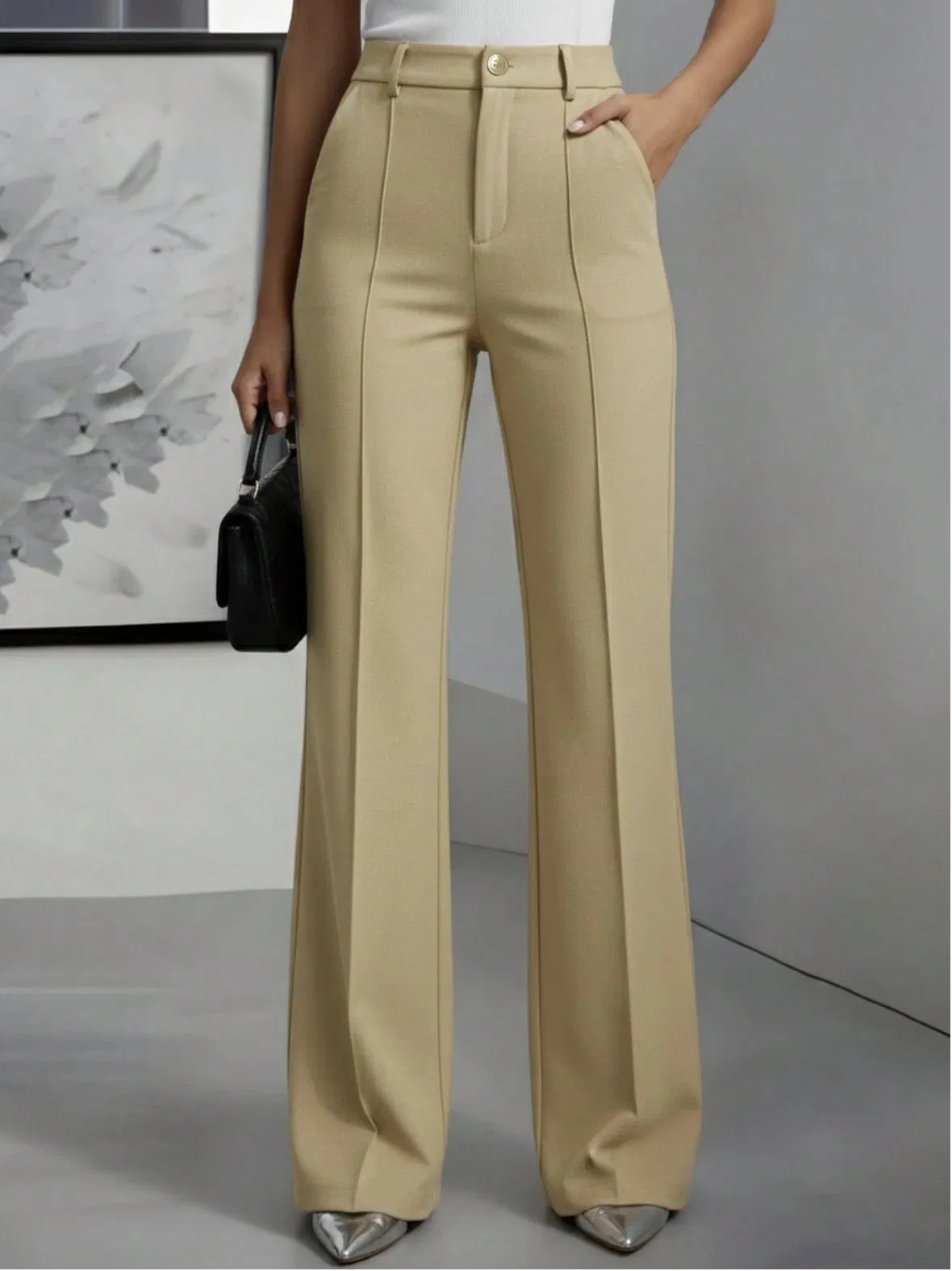 Elegant Slim-Fit Tailored Trousers for Women