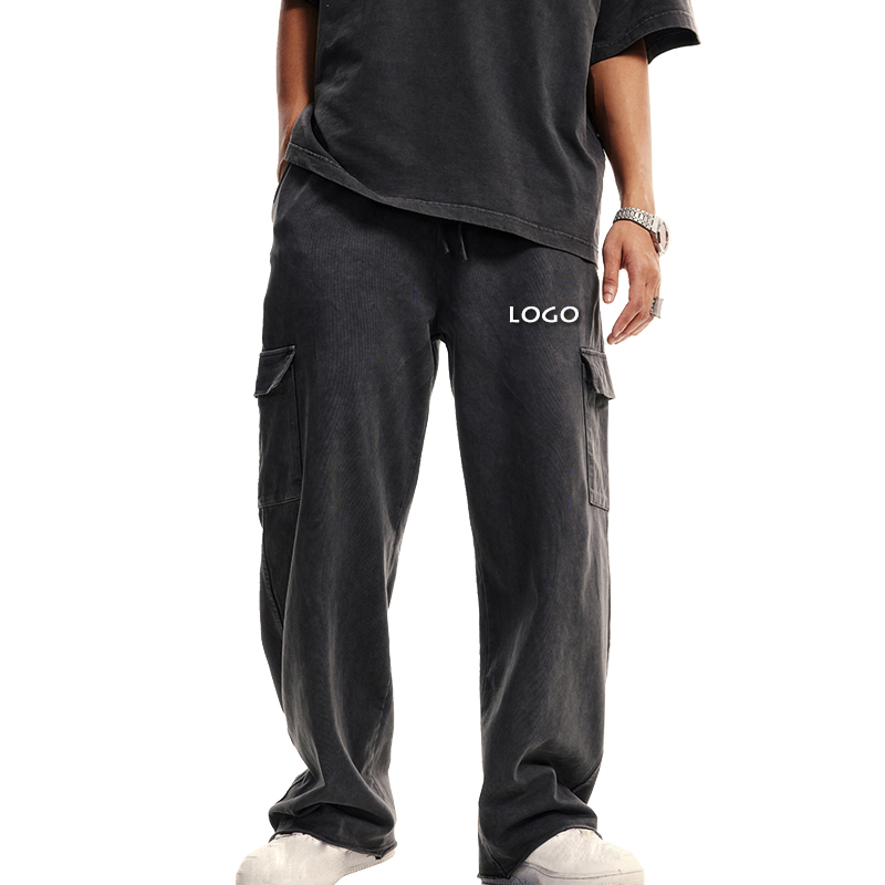 Fashion Casual Thin Multi Pocket Loose Men's Trousers High Street Straight Leg Mens Cargo Pants