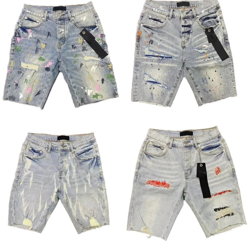 High Quality Custom Designer Men's Vintage Summer Street Fashion Jeans Shorts Casual Wholesale Ripped Denim Style