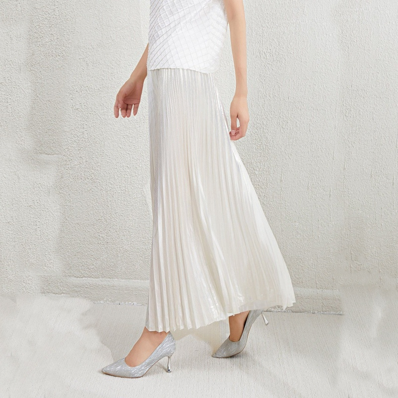 Factory Customized Spring and Summer High Waist Loose Metal Shiny Casual Wide Leg Pants Soft and Breathable