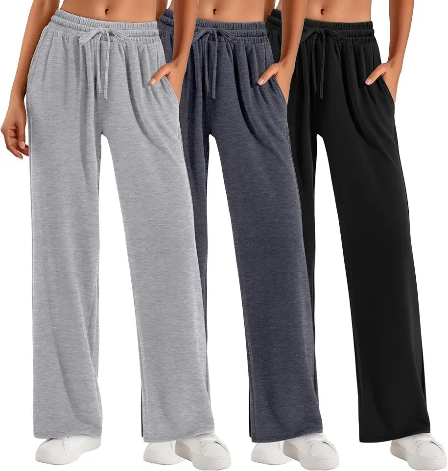 Unisex Eco-Friendly Canvas Breathable Baggy Sweatpants Custom Oversized Wide Leg Gym Trousers Casual Relaxed Streetwear MID