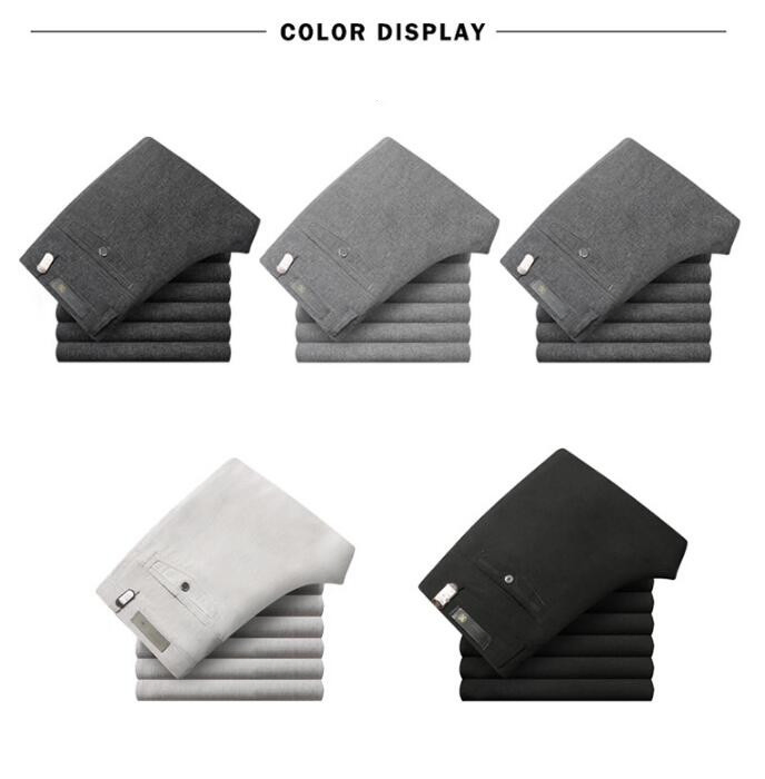 Classic Mens Casual Pants Lightweight Elasticated Waist Linen Trousers