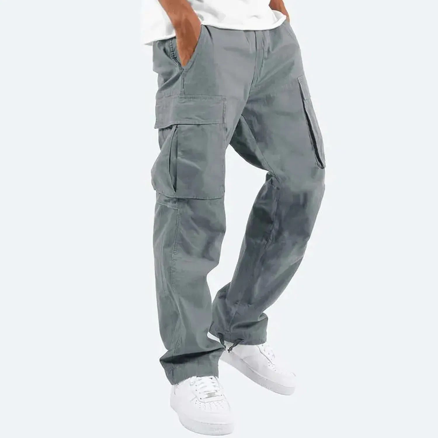 Pockets Jogging Blank Track Sweatpants Mens Cargo Jogger Pants Trousers