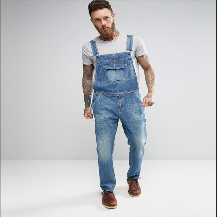New Denim Overalls Slim Fit Men′ S Trousers
