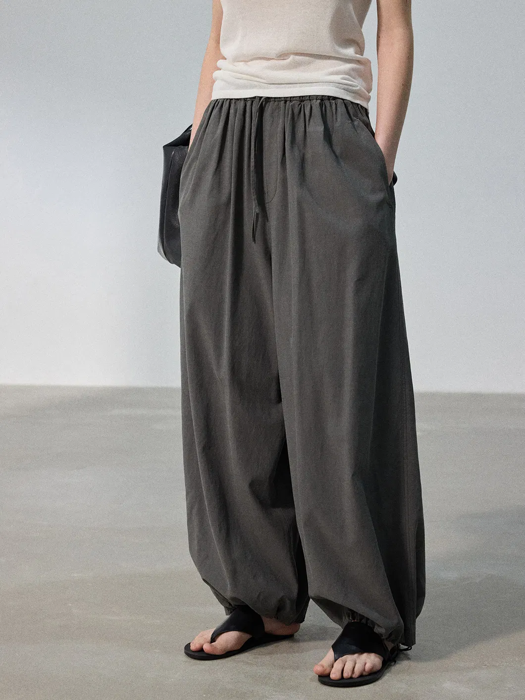 Women's Linen Wide Leg Trousers Detail 6