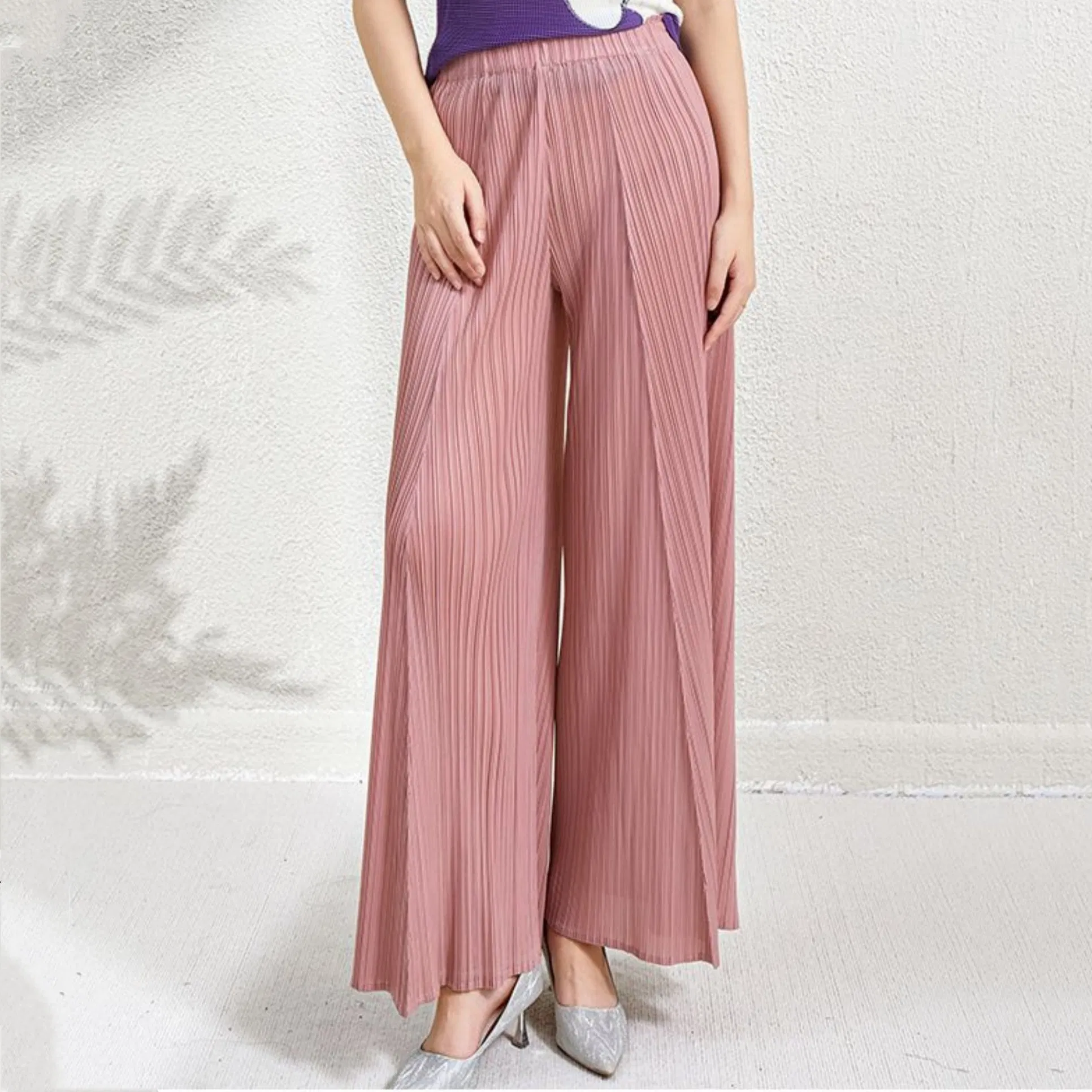 Factory Customization Women's Thin Pleated Pants Spring and Autumn Wide Leg Trousers