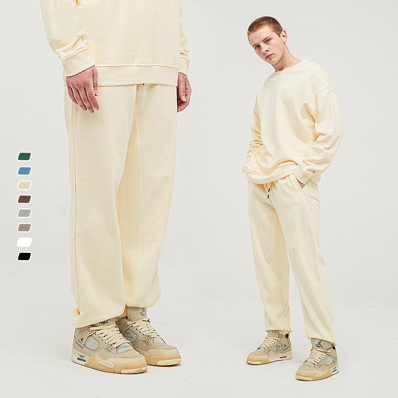 Wholesale Men's Terry 100% Cotton 380 GSM Sweatpants Fashion Jogger Pants Streetwear Men Jeans Sports Wear Trousers Track Pants