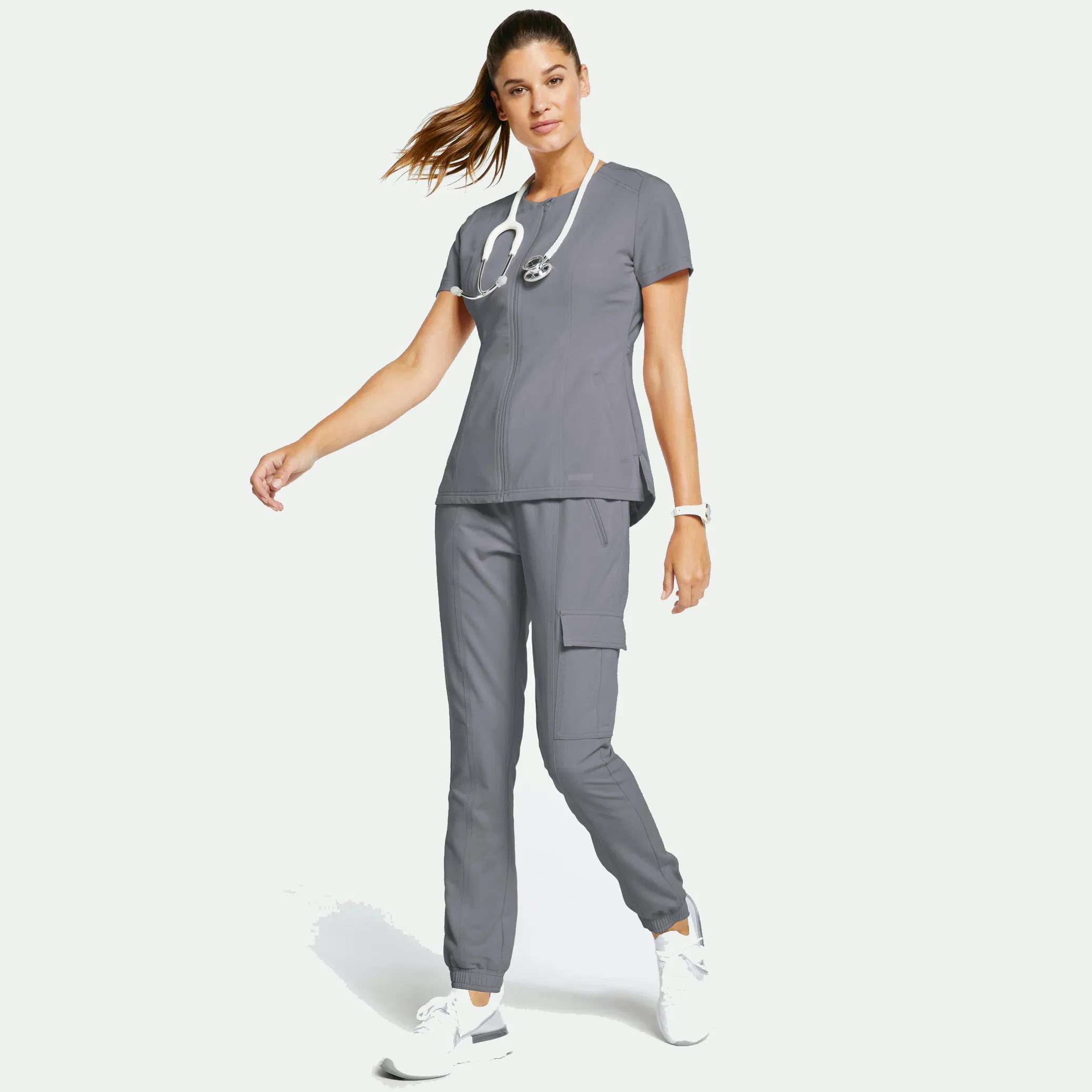 OEM Women's Jogger Scrub Pants Slim Fit Work Pants Regular Drawstring Trousers