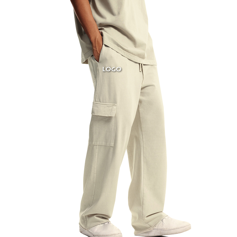 Fashion Casual Thin Multi Pocket Loose Men's Trousers High Street Straight Leg Mens Cargo Pants