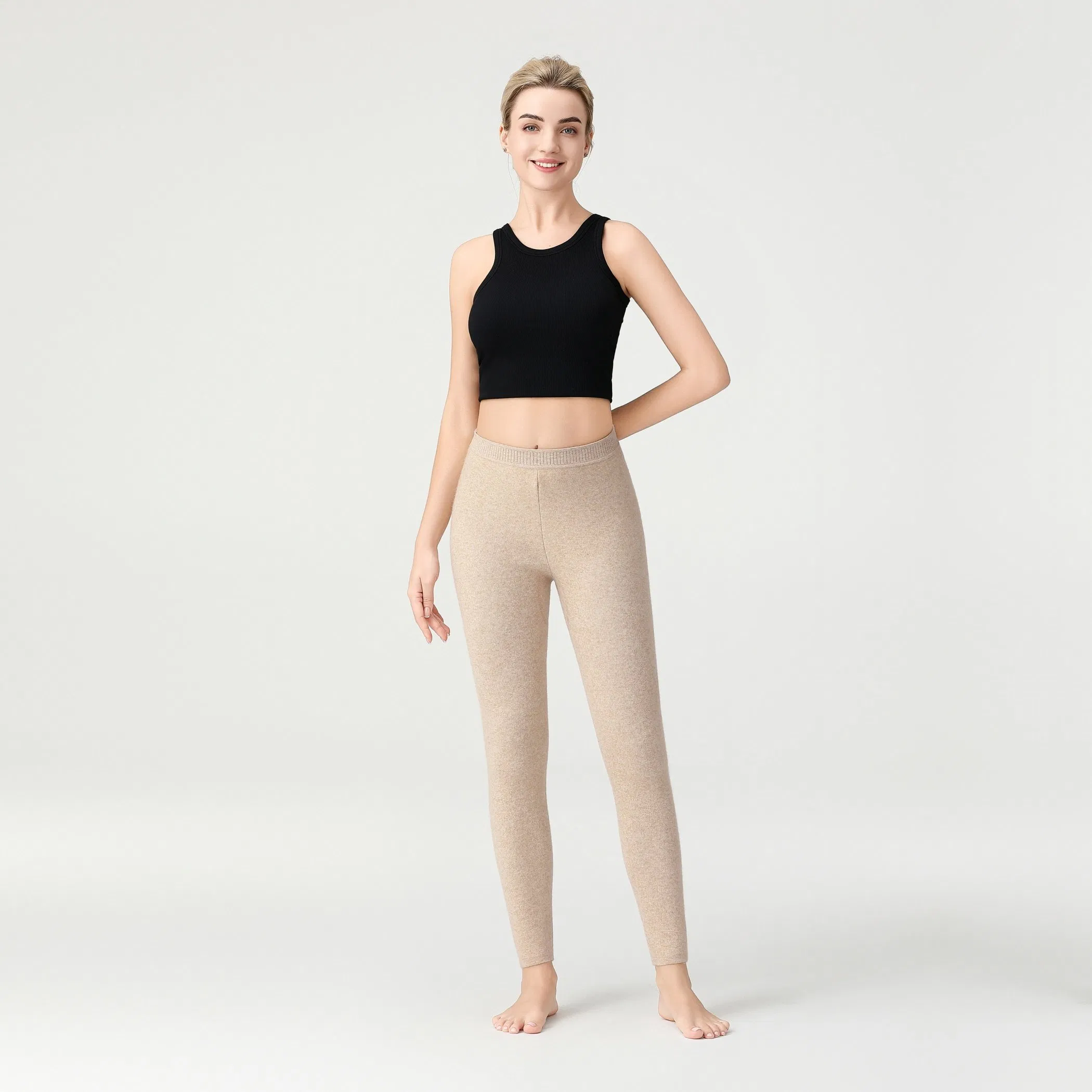 Ultra-Fine Merino Wool Pants – Thermal Winter Trousers, High-Waisted &amp; Slim-Fit