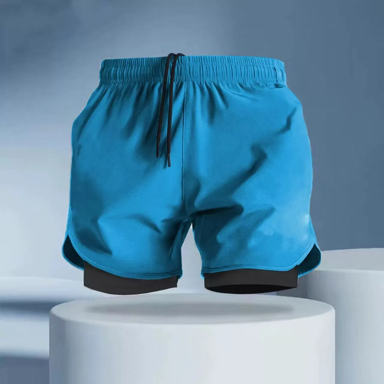 Athletic Gym Mens Shorts - Workout Black Quick Dry Basketball Shorts with Pockets for Running Casual Activewear