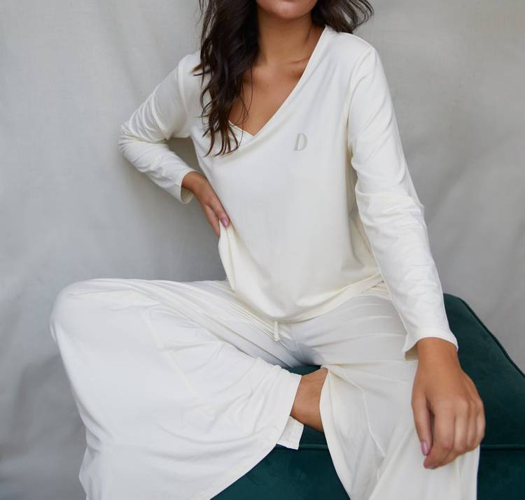 Soft 95% Viscose From Bamboo 5% Spandex Drawstring Wide-Leg Trousers