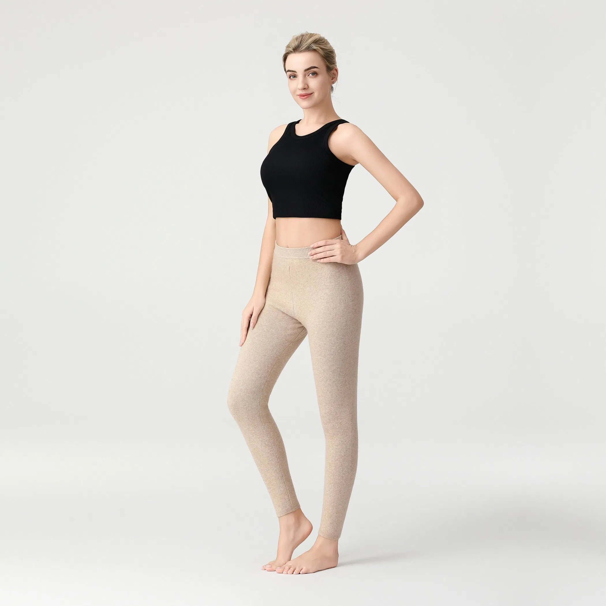 Ultra-Fine Merino Wool Pants – Thermal Winter Trousers, High-Waisted &amp; Slim-Fit