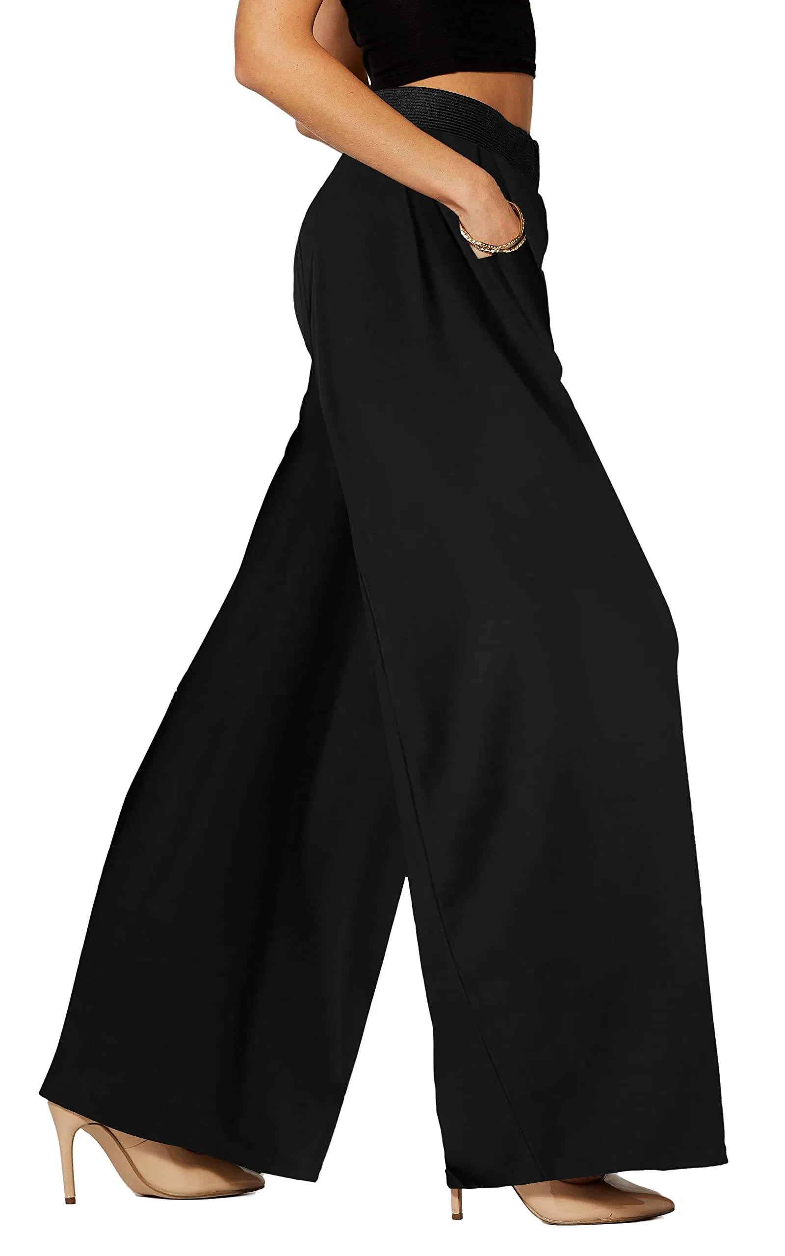 Chic High Waist Wide Leg Trousers for Women Office Wear