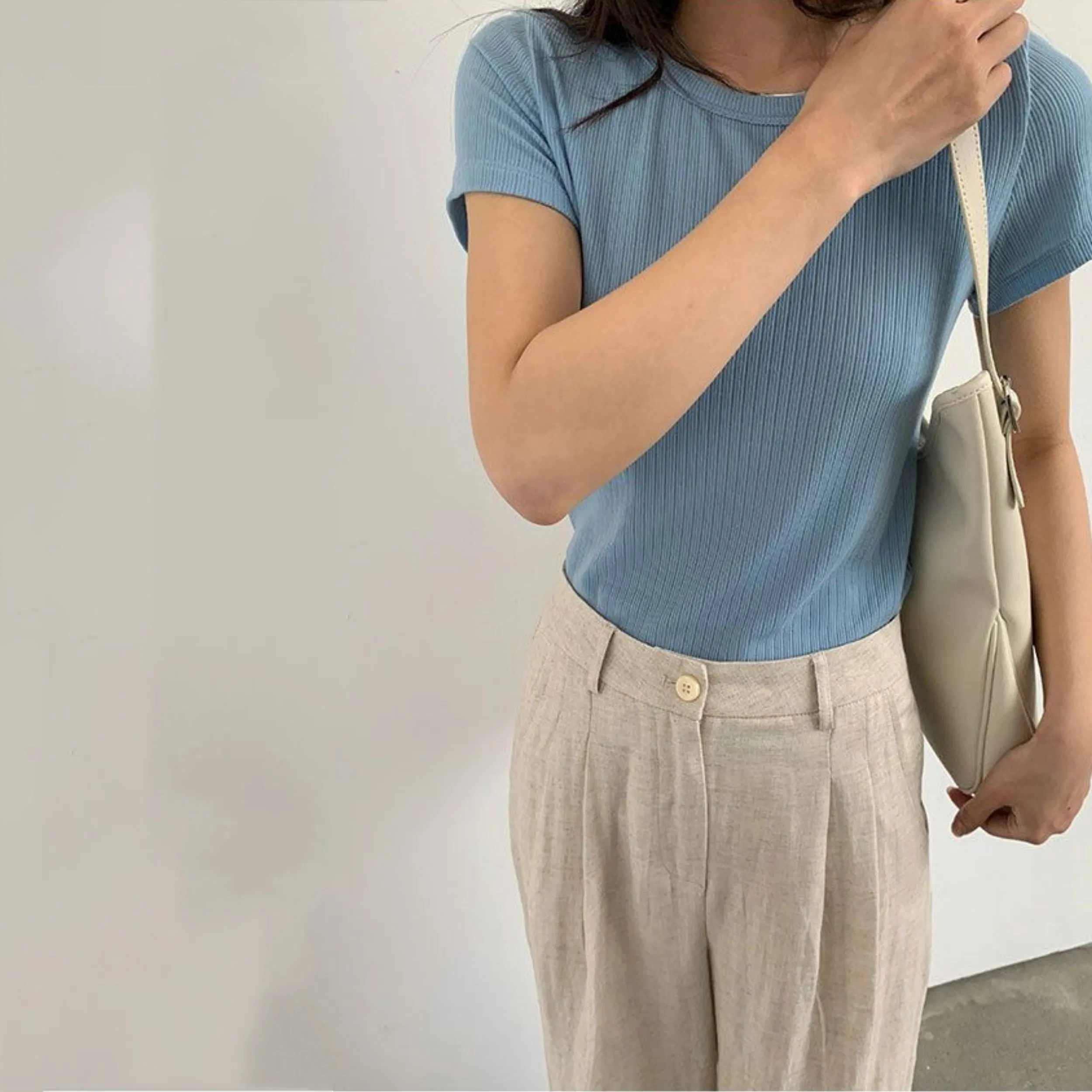 Factory Customization Women's Summer Wide-Leg Pants High-Waisted Breathable Trousers