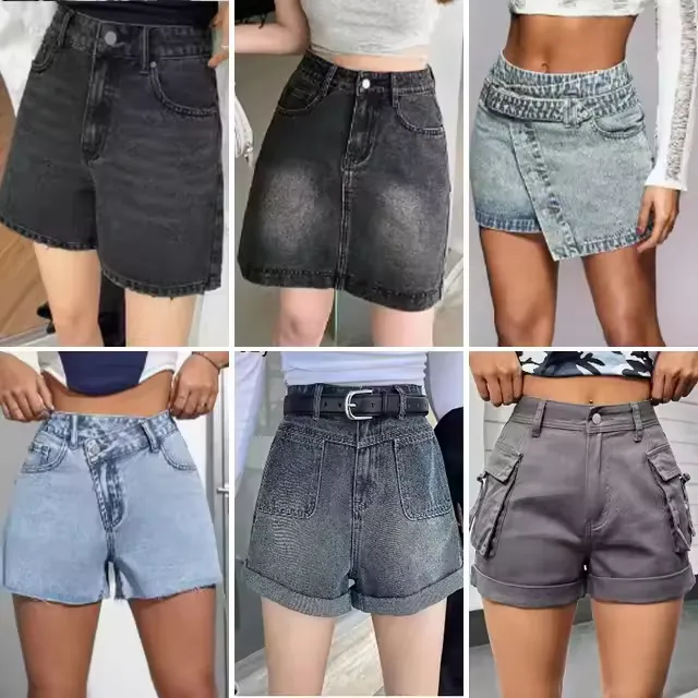 Retro High-Waisted Distressed Denim Shorts 5