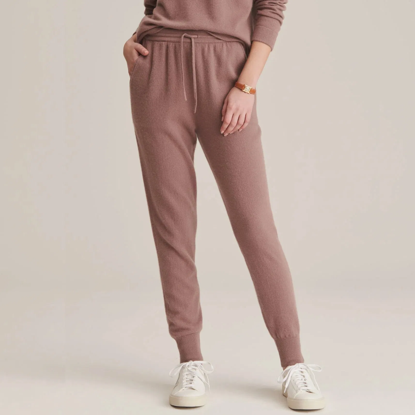 Women's Fashion Leisure 100% Cashmere Multi-Color Pajama Joggers Sweat Pants