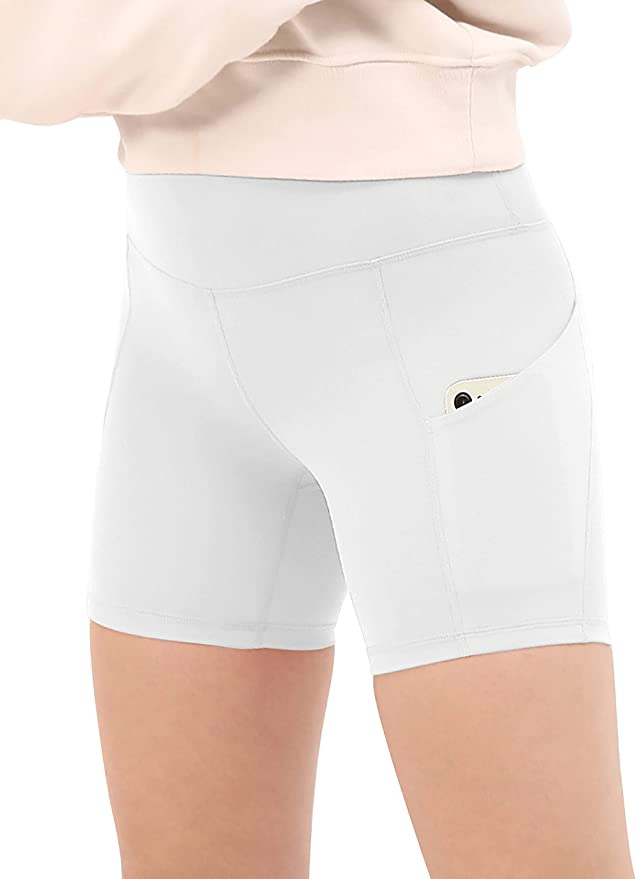 Premium Women High Waist Biker Shorts with Pockets Tummy Control Workout Gym Athletic Running Yoga Shorts Apparel Garment Clothing for Wholesale Price