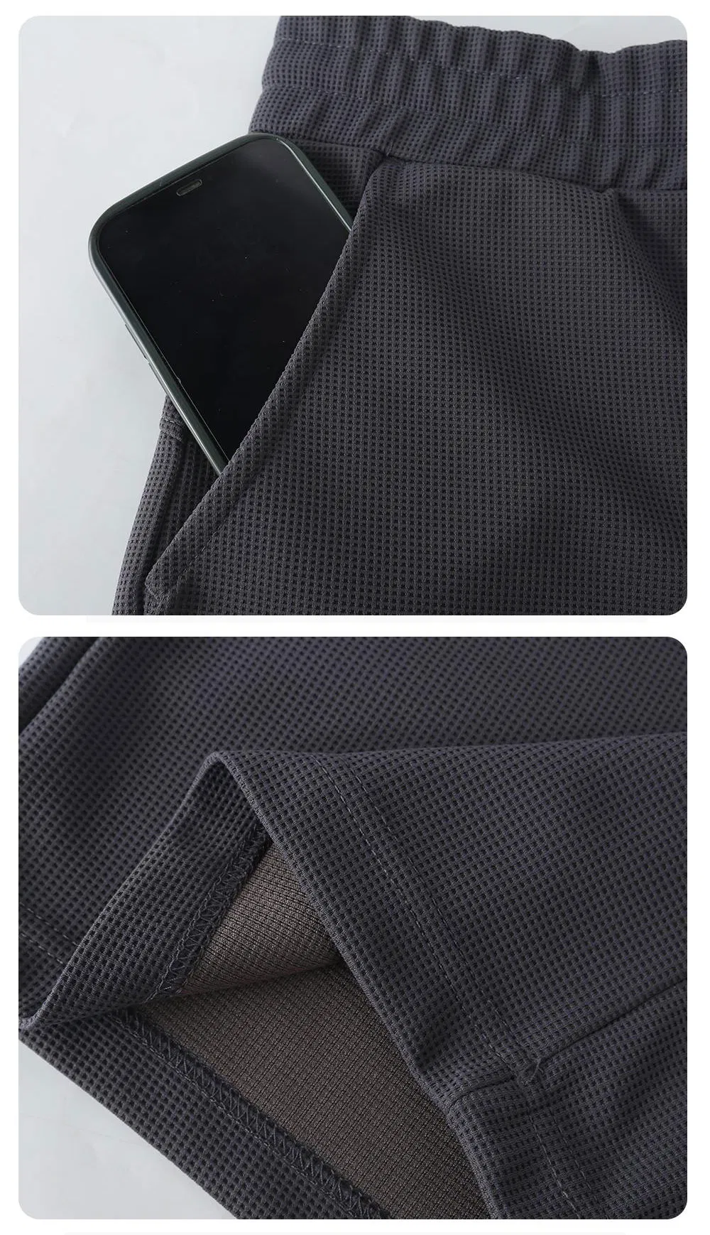 Wholesale Men's Lightweight Waffle Grid Athletic Shorts for All-Day Wear