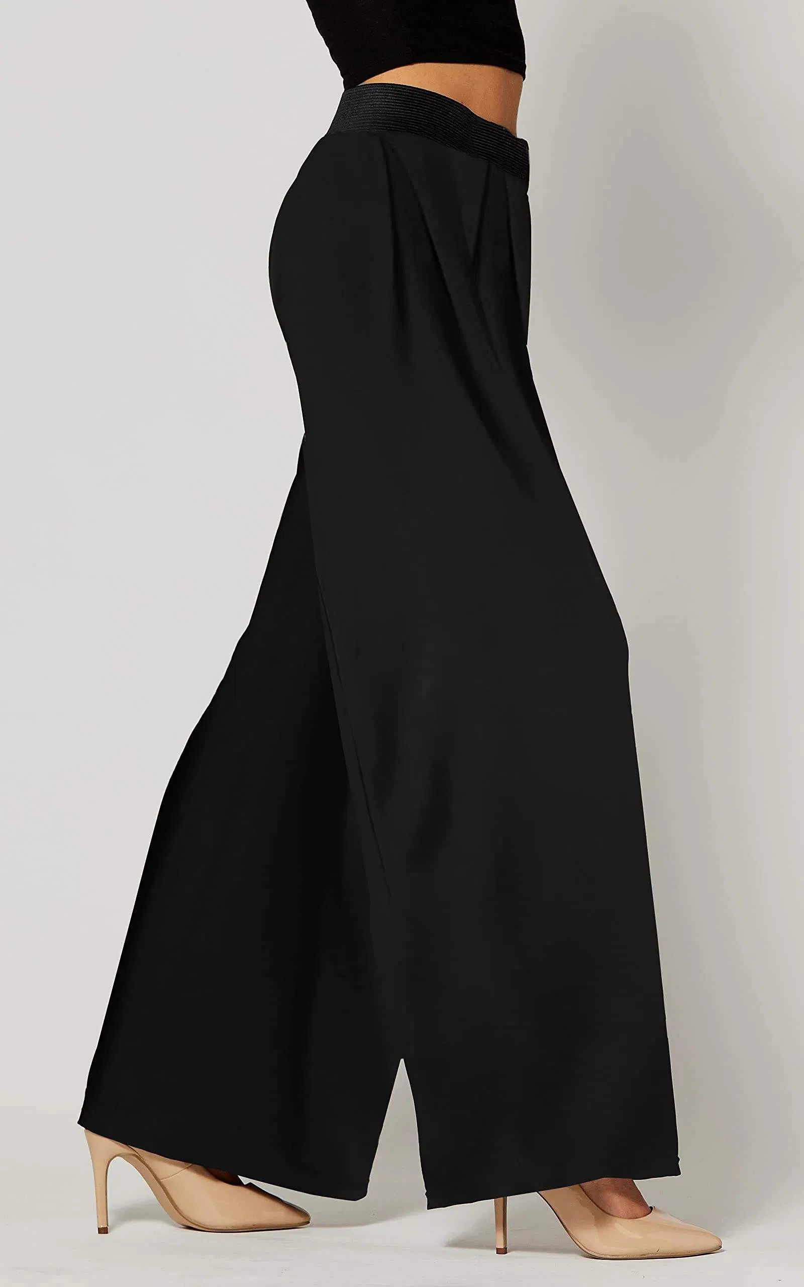 Chic High Waist Wide Leg Trousers for Women Office Wear