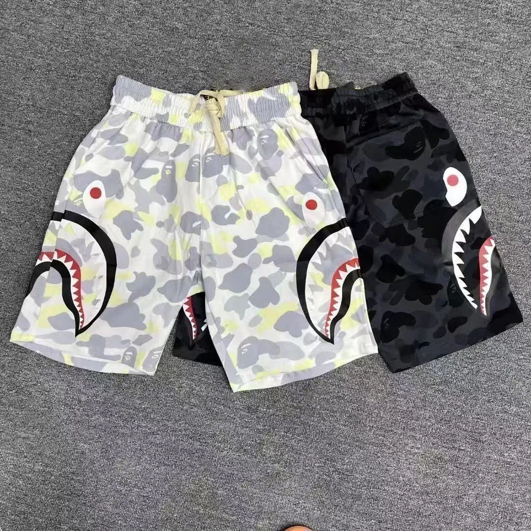 High Quality 100% Cotton High Street Shorts Unisex Camouflage Shark Shorts Quick Dry Breathable Casual Swimming Cargo