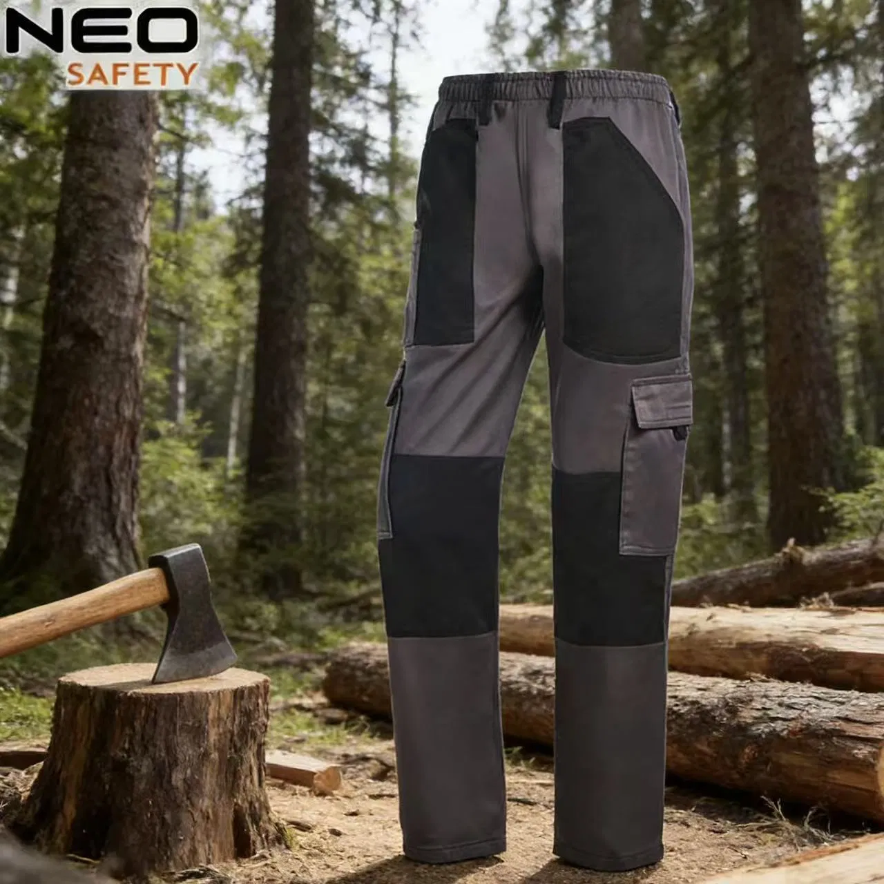 Professional 100% Cotton Work Pants - Reinforced Cargo Pockets &amp; Comfortable Fit Trousers