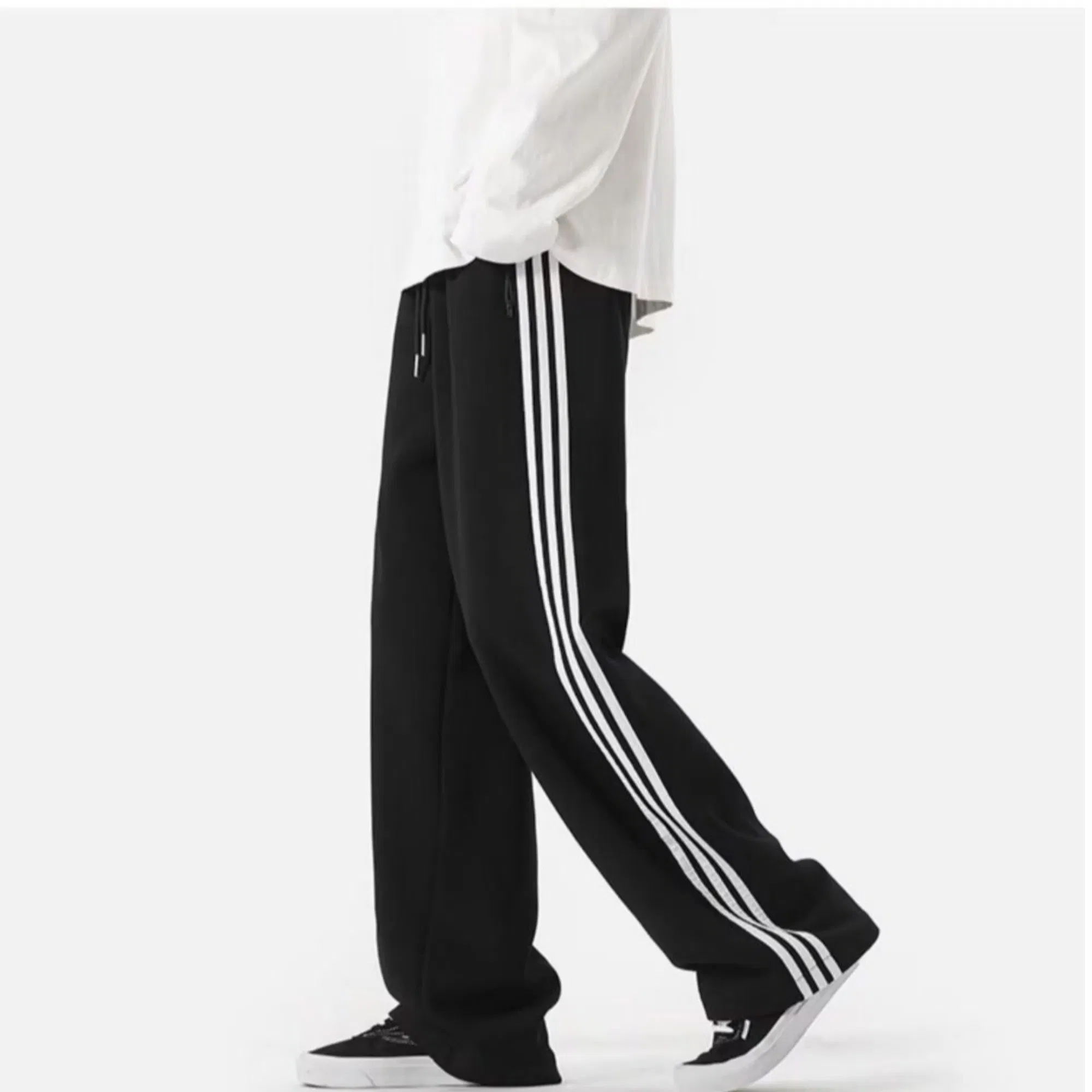 Teen Boys Striped Joggers Loose Fit Breathable School Pants
