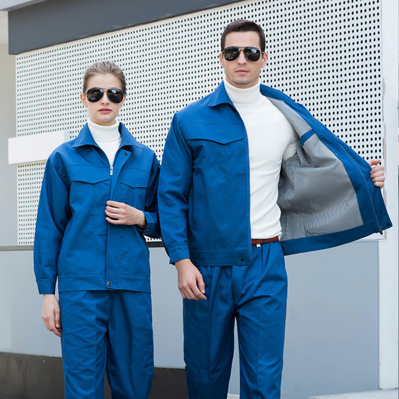 Tailored Comfortable Workwear Uniform Womens Navy Long Sleeve Work Clothes Cargo Jackets Trousers for Construction