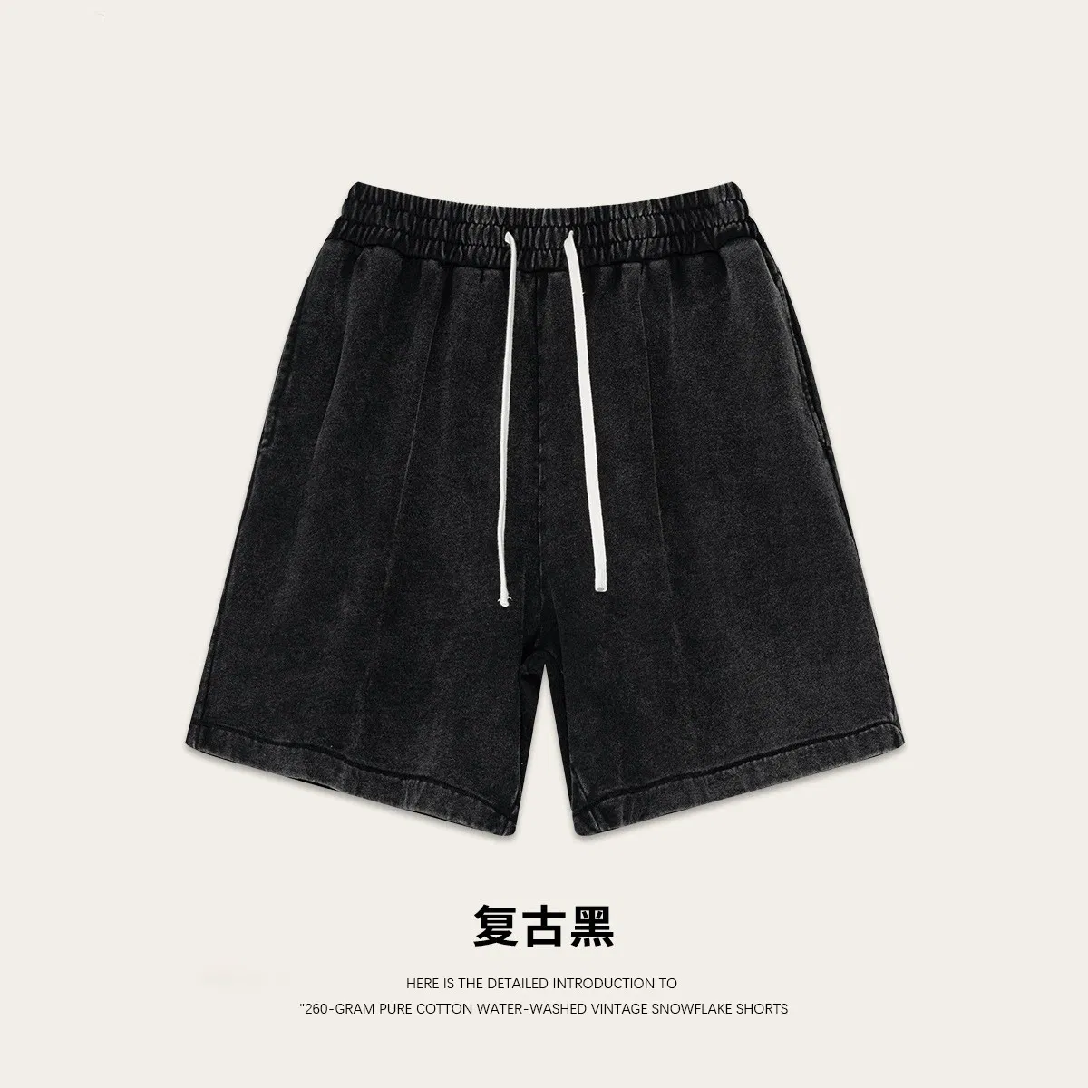 100% Cotton Washed Denim Shorts - Straight-Leg Loose Quarter Pants Men's Classic Versatile Hot Pants