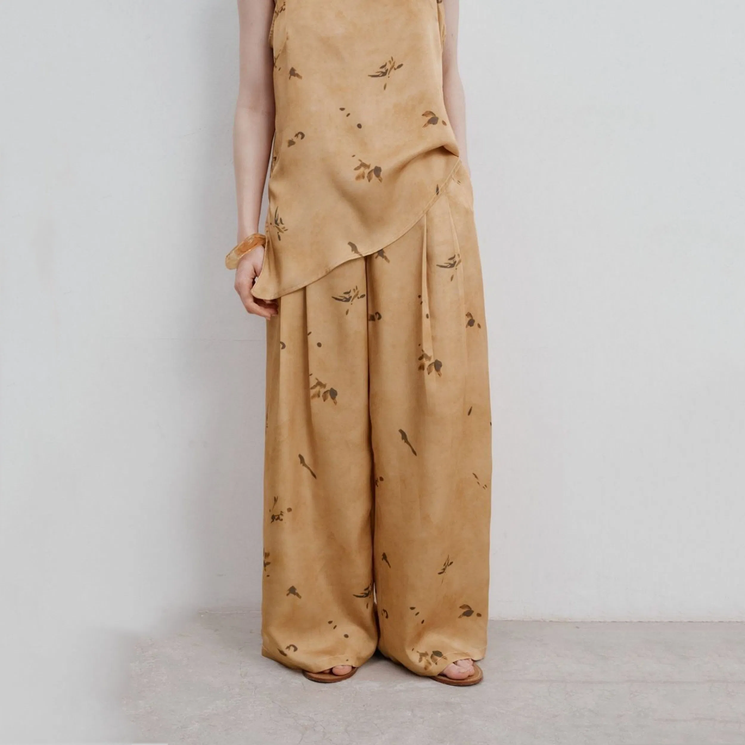 Factory Customization Summer High Waist Wide-Leg Casual Trousers for Women