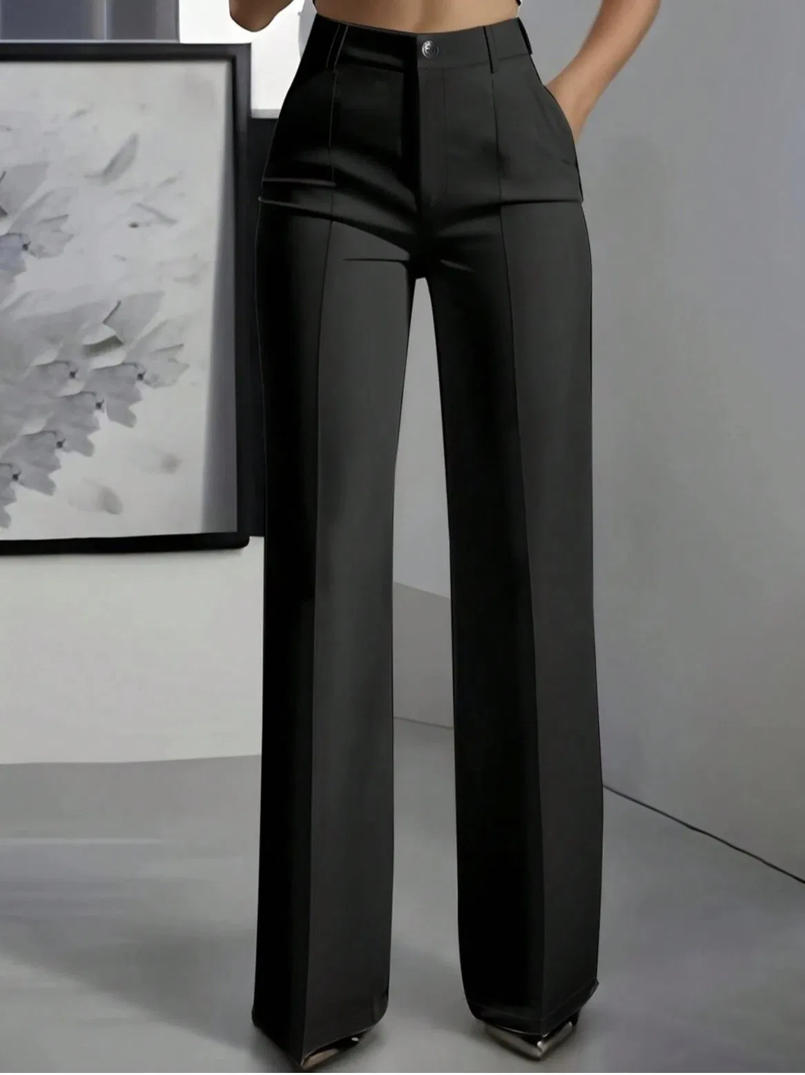 Elegant Slim-Fit Tailored Trousers for Women