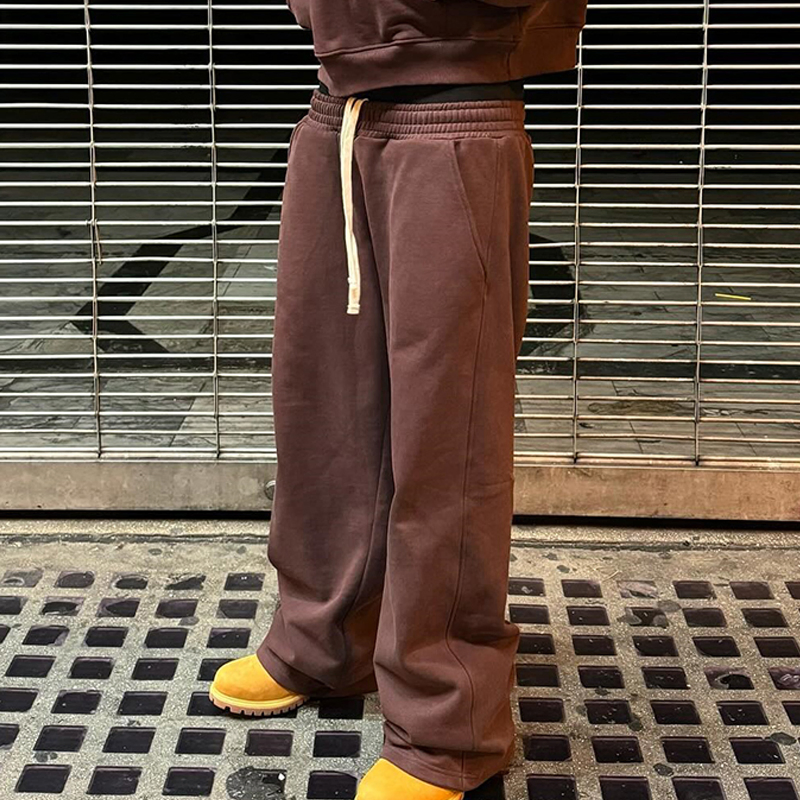 Custom Blank Sweatpants Y2K Flare Sweat Pants Unisex Men Elastic French Terry Wide Leg Jogger Baggy Pants for Men