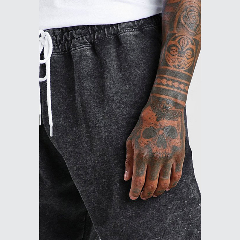 Custom Acid Wash Raw Hem Oversized Gym Sports Running Cargo Shorts Men