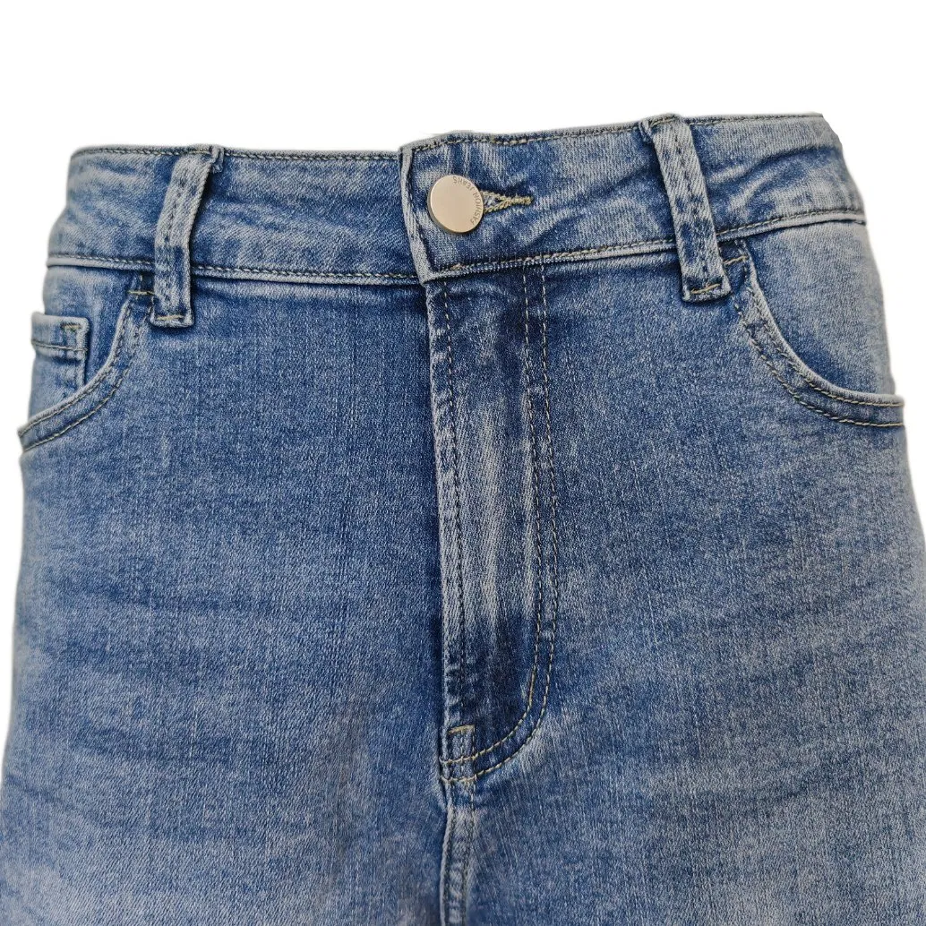 2025 Custom Design Summer Women's Hot Shorts High Waist Solid Color Woman Denim Shorts for Women