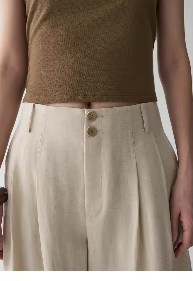 Stylish Linen Blend Wide Leg Trousers for Effortless Everyday