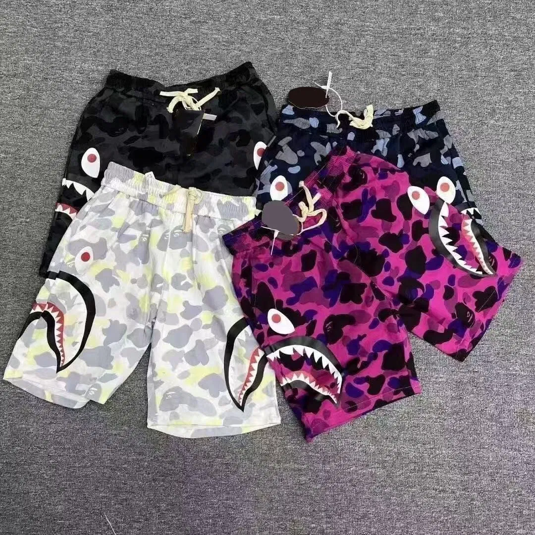 High Quality 100% Cotton High Street Shorts Unisex Camouflage Shark Shorts Quick Dry Breathable Casual Swimming Cargo