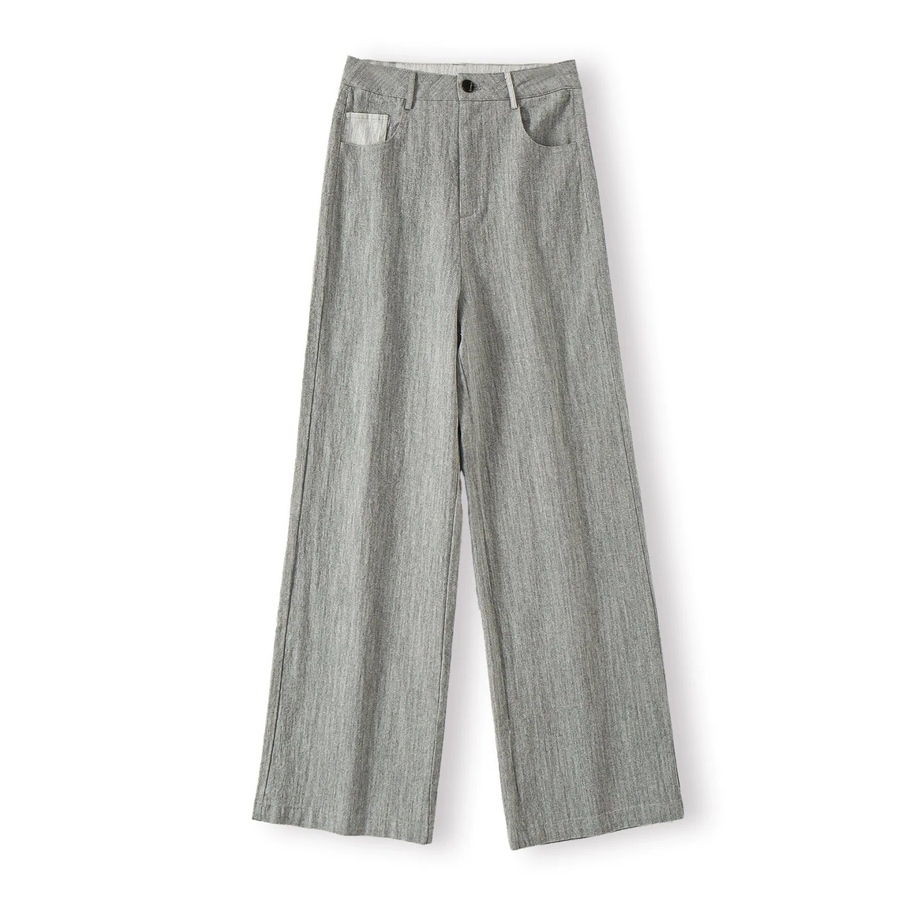 Women's Linen-Cotton High-Waist Wide-Leg Trousers