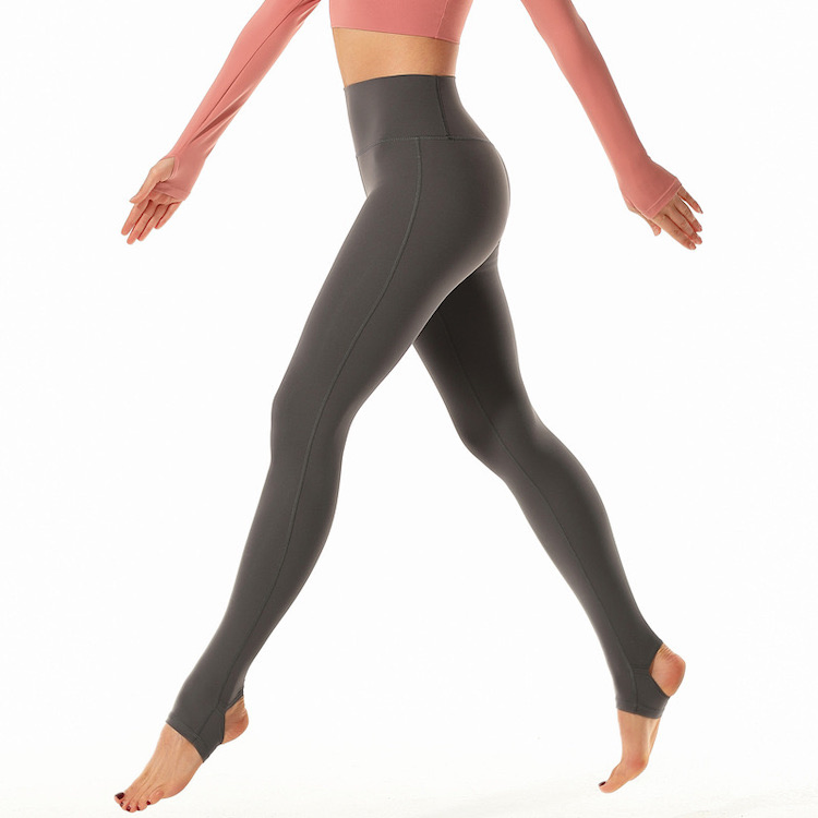 Womens Plus Size Activewear Sports Tights High Waist Stirrup Leggings, Tailored Logo Logo Exercise Trousers Soft Squat Proof Gym Yoga Pants with Stirrups