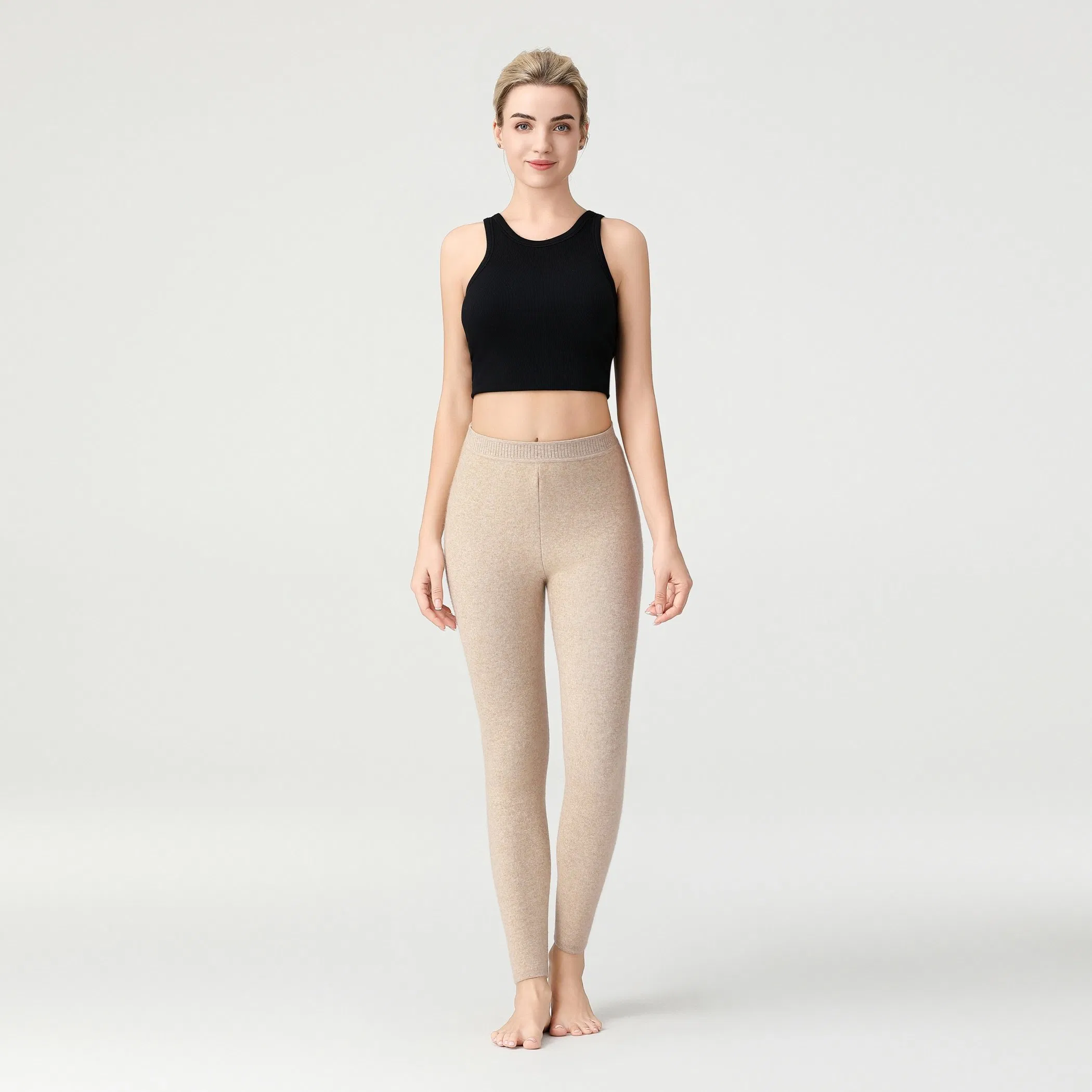 Ultra-Fine Merino Wool Pants – Thermal Winter Trousers, High-Waisted &amp; Slim-Fit