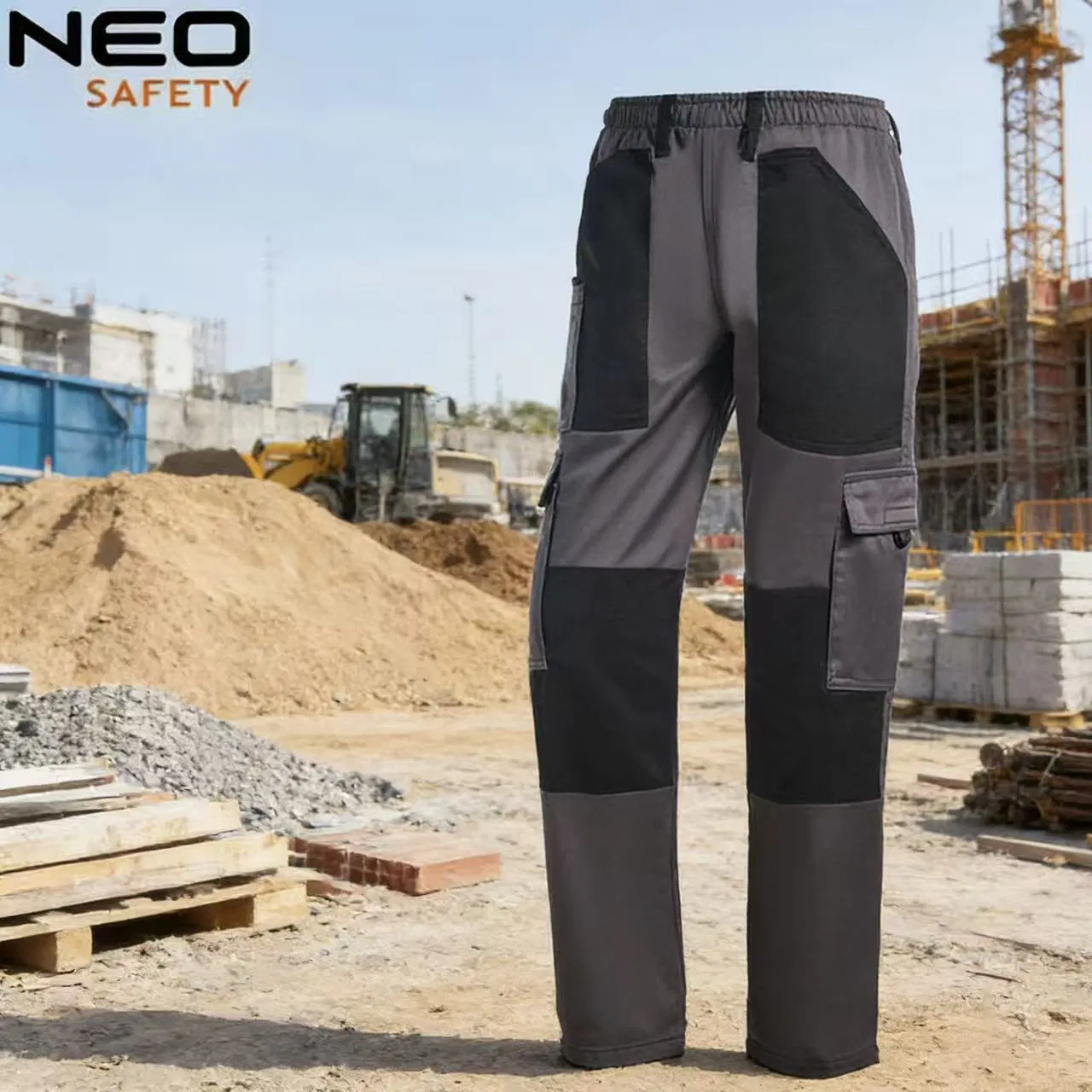 Professional 100% Cotton Work Pants - Reinforced Cargo Pockets &amp; Comfortable Fit Trousers
