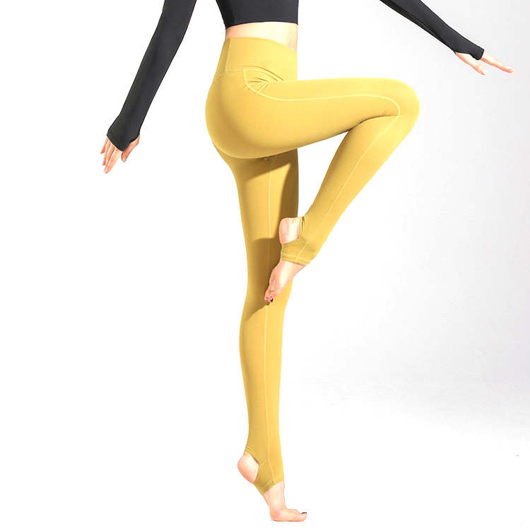 Womens Plus Size Activewear Sports Tights High Waist Stirrup Leggings, Tailored Logo Logo Exercise Trousers Soft Squat Proof Gym Yoga Pants with Stirrups