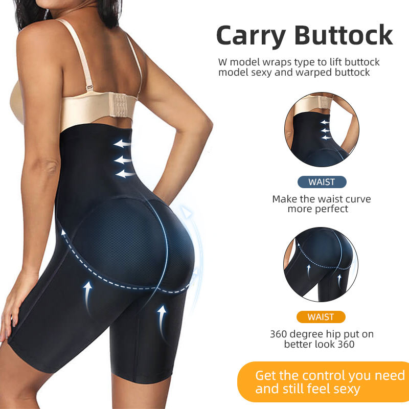 Tummy Control Compression Butt Lifter Shaper Women High Waist Seamless Short Shapewear Trousers