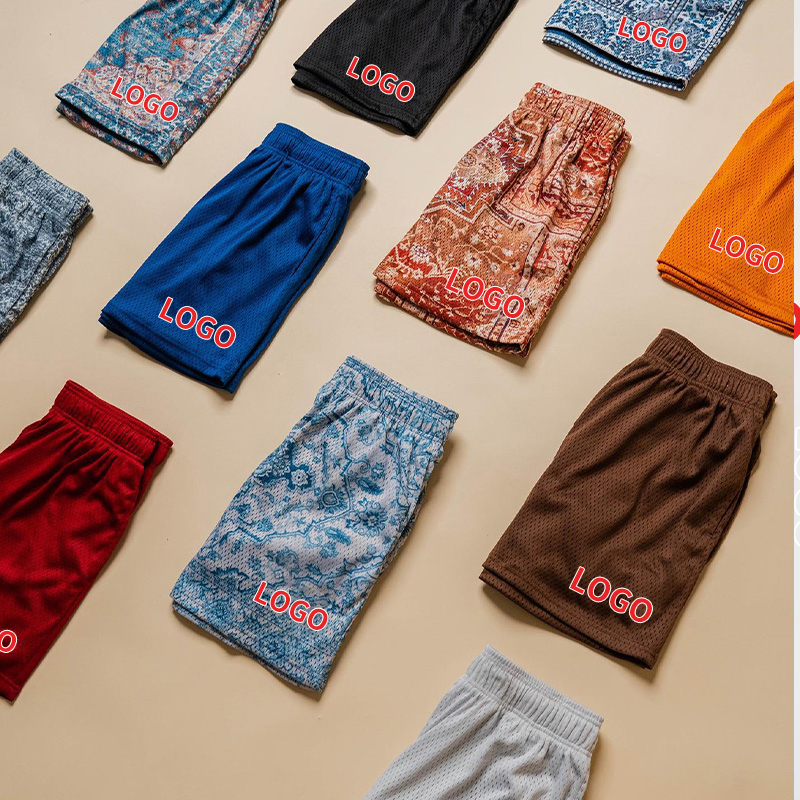 Wholesale Sublimation Summer Unisex Cargo Sports Workout Polyester Board Plus Size Gym Sweat Basketball Custom Mesh Men Shorts